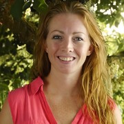 Smiling woman with long blonde hair